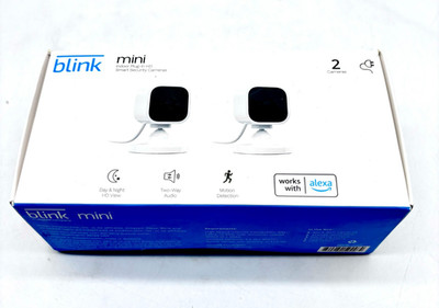 Blink Mini Indoor Plug In HD Smart Security Cameras w/ 2 Way Audio