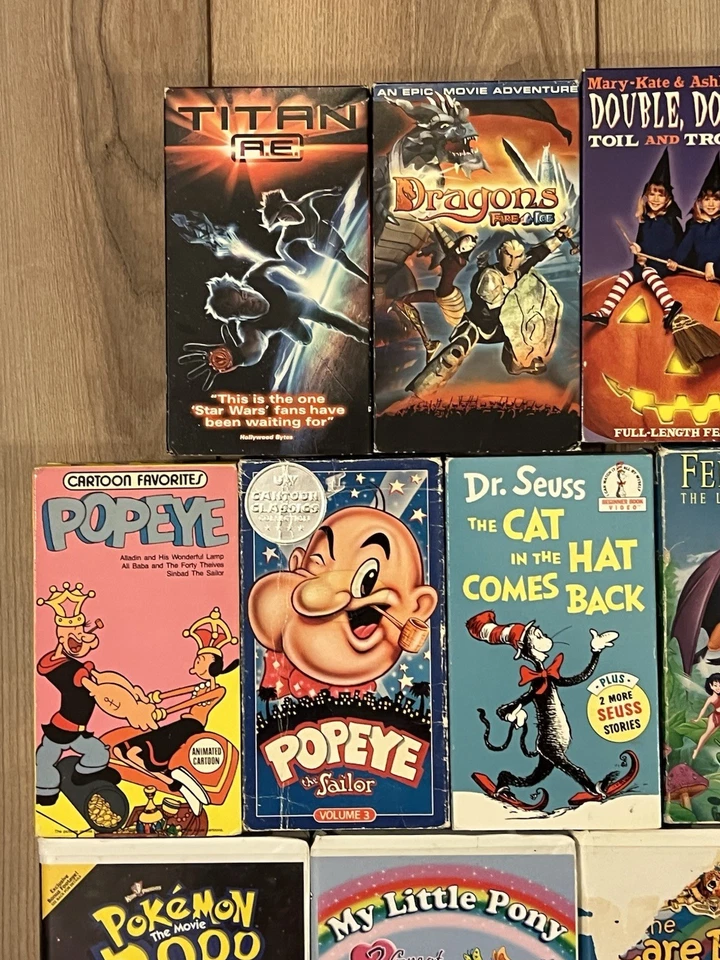 Lot Of 16 Vintage VHS Cartoons Movies Pokemon Batman Snoopy Power Rangers - Image 2 of 4