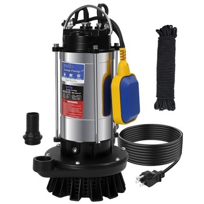 1.6HP Submersible Sump Pump Automatic Water Pump w/High Flow 5500 GPH 36ft Ma...