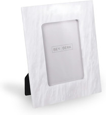 Elegant White Marble Photo Frame 4"x6" - Perfect for Tabletop Home Decor