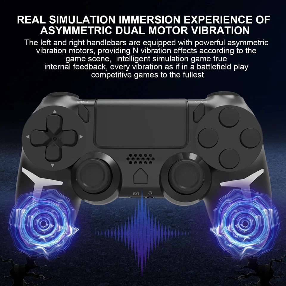 Controlador de juego inalámbrico Bluetooth para PS4/PS3 Gamepad de doble vibración con tacto Foto 4 de 4
