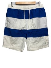 Polo Ralph Lauren Swim Shorts Mens Large Blue White Striped Pony Board Swimwear