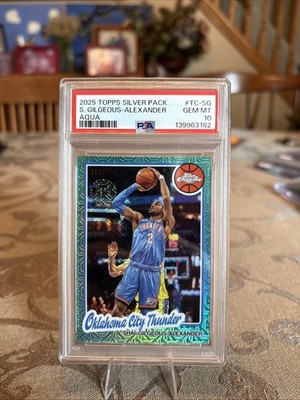 PSA 10 SHAI GILGEOUS-ALEXANDER #TC-SG 2025 TOPPS SILVER PACK AQUA /199