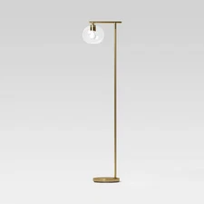 Brass Floor Lamp with Glass Shade - Threshold