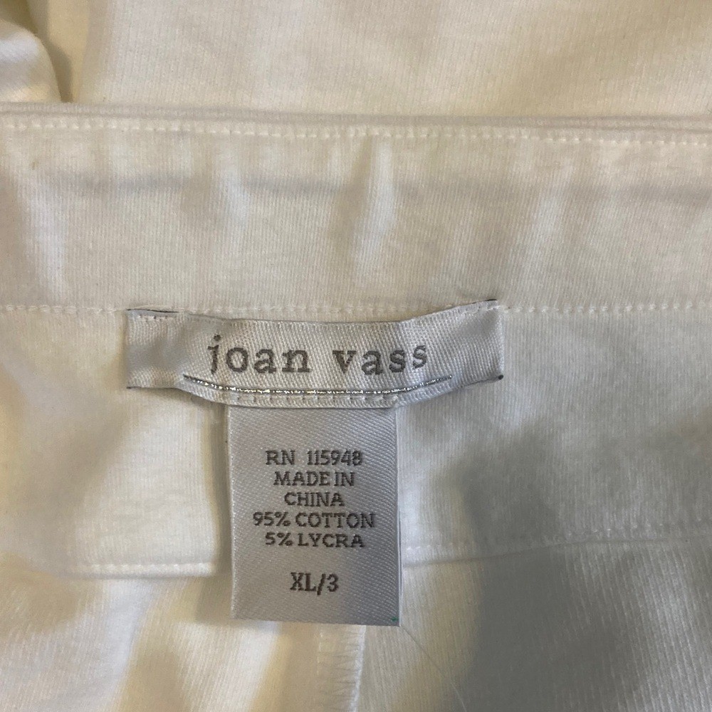 Joan Vass Notch Ankle Pant XL  White