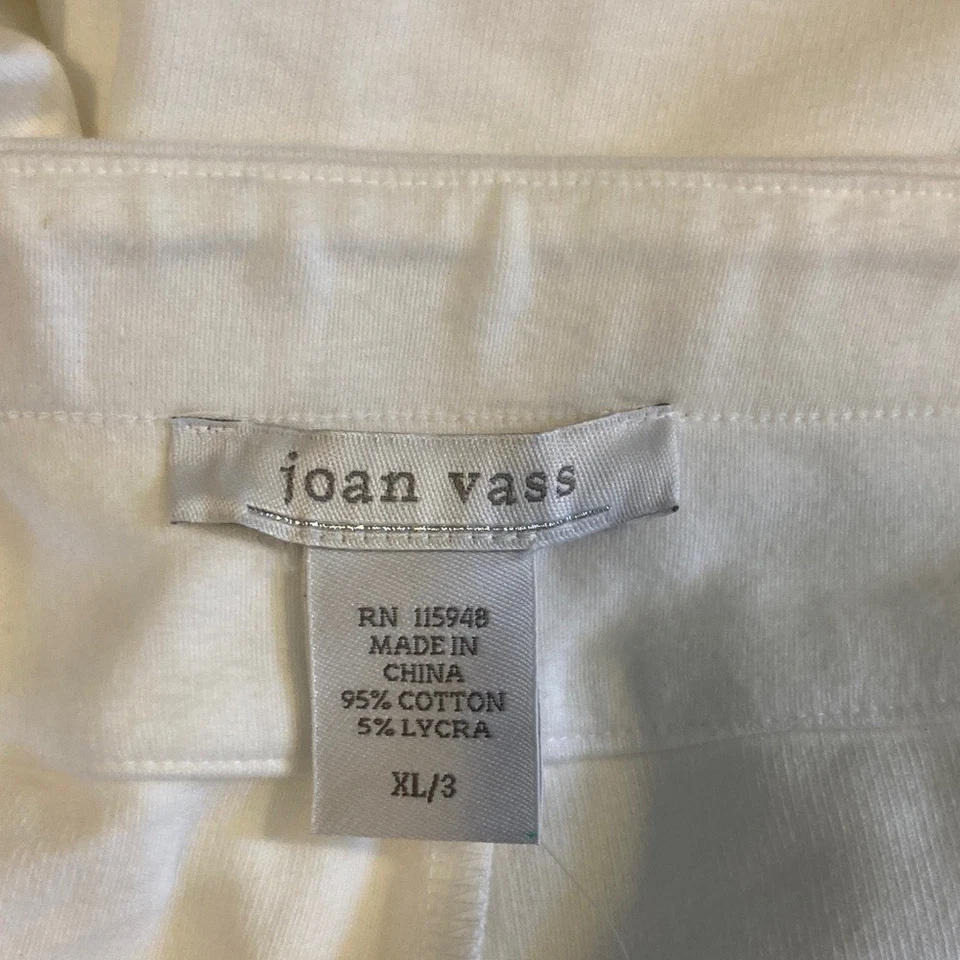 Pantalón tobillo Joan Vass Muesca XL Blanco Foto 2 de 4