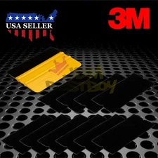 3M Gold Vinyl Wrap Squeegee Applicator Tool x10 Set Felt Edge Decal Tips kit