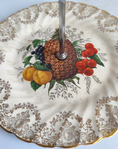Soporte para pasteles de una sola capa Myott Olde Chelsea Staffordshire Inglaterra - Imagen 2 de 6