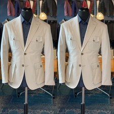 Men's Safari Jackets Four Pockets Formal Business Outdoor Wear Hunting Coats