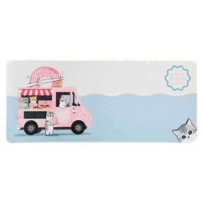 Mofusand Coffee Van With Kittens Jumbo Desk Mat - XXL Computer Mousepad 70x30cm