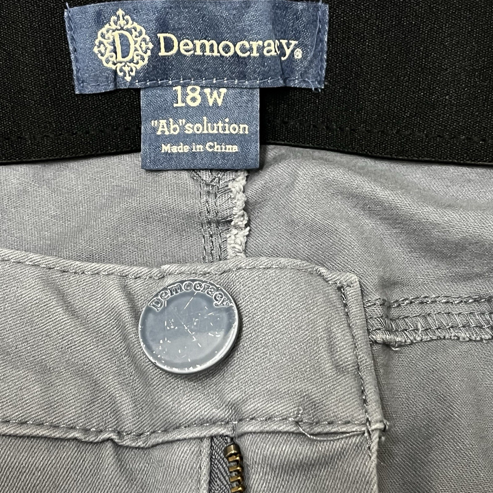 Democracy Ab-Solution Gray Denim Cropped Raw Hem … - image 4