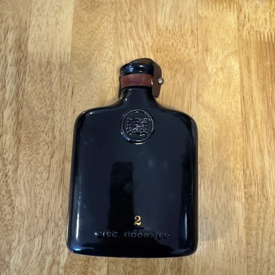 Misc. Goods Co. Black Ceramic Flask Bottle 11oz with Cork Top Made in USA - Image 2 of 4