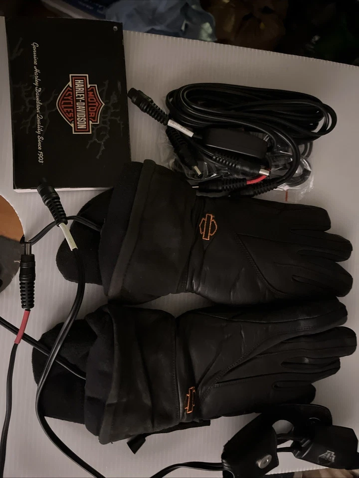 Guantes térmicos Harley-davison talla X cuero negro Foto 3 de 4