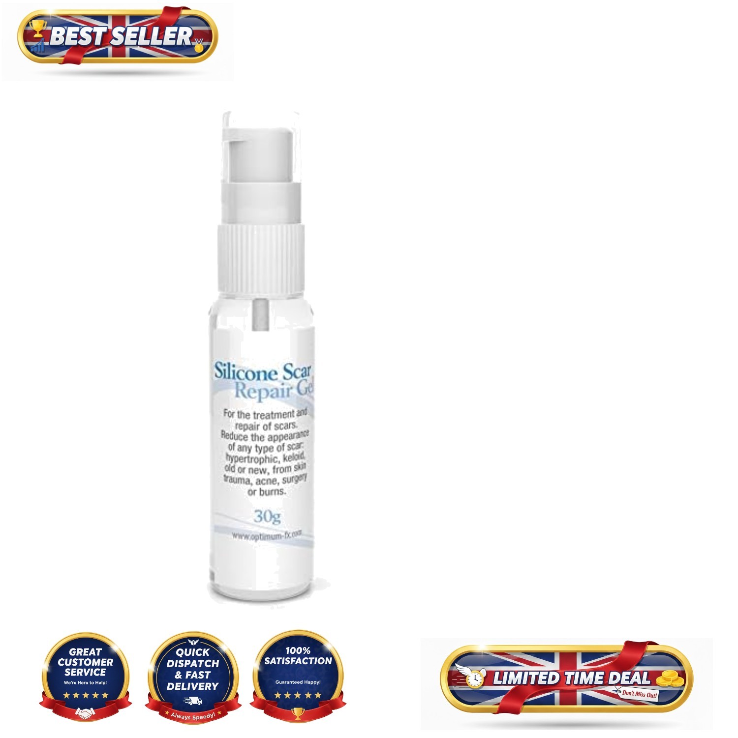 30g Silicone Scar Repair Gel - Eases Pain & Appearance of Scars