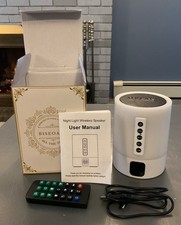 Biseoamz ALARM Clock Night Light Bluetooth Speaker with Remote NEW