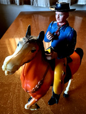 Vintage 1960's Western Hard Plastic Hong Kong Cowboy and Horse 517