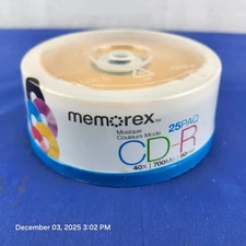 Memorex Cool Colors CD-R 52X 700MB 80min (25 Pack) Black, Pink, Blue, Gold & Red