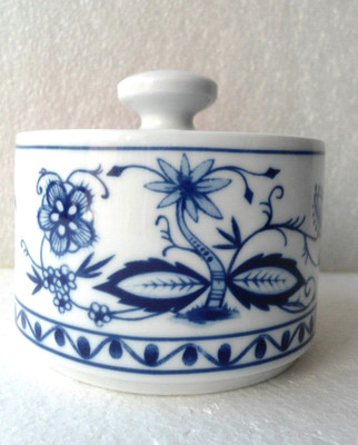KAHLA DDR Zuckerdose Zwiebelmuster Stempel grün Vintage