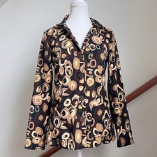 Vintage 90s Y2K brown geometric print blazer ...