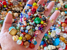 1 lb BEAD SOUP Random Mix Loose Jewelry Upcycled Craft Charms 16 oz 450 g