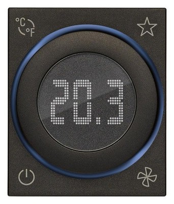 WiFi Raumthermostat schwarzes Rad Vimar 30811.G verbunden Ansicht Wireless 