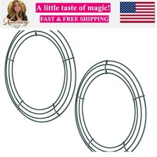 2 Pack Wire Wreath Frames 12 Inches Round Metal Wreath Form Dark Green Wire F...