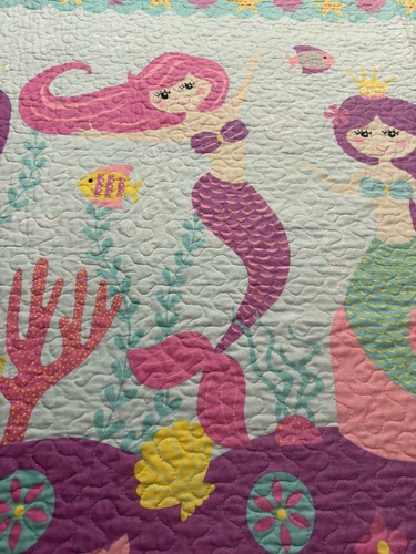 Schön! Meerjungfrauen Sea Life Steppdecke 66x87 Twin #991 - Bild 11 von 19