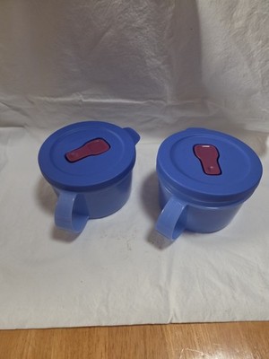 Tupperware Crystalwave PLUS MICROWAVE safe Soup MUGS DISHES YOU GET 2 MUGS NEW
