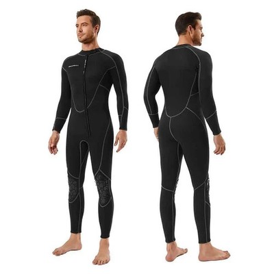Sea Skin Mens 3mm Neoprene Full Body Size XL Black  W/Kneepads Scuba Diving Suit