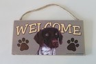Love & Laughter 5" x 10" German Shorthaired Pointer Wooden "Welcome" Plaque