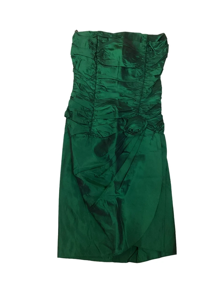 green emerald velvet dress SCOTT McCLINTOCK & JESSICA McCLINTOCK HUGE SATIN INSET HALTER EVENING –  Vintage Clothing & Fashions