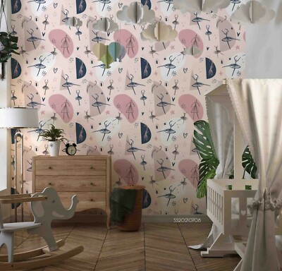 3D Ballet Girl Vector Wallpaper Wall Mural Removable Self-adhesive 131