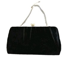 Vintage black Velvet clutch