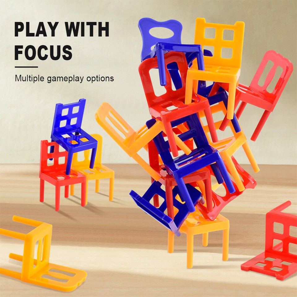 24 pcs Colorful Stacking Chair Set Balancing Chair Game Children