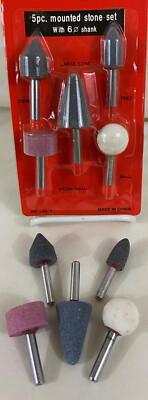STONE SET: 5 PIECES WITH 1-1/16TH SHANK/CONE,TREE, CYLINDER, BALL,LG CONE  NEW!!
