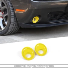 ✅2x Yellow Front Fog Light Lamp Trim Cover Frame Ring for Dodge Challenger 2015+