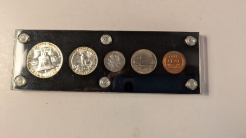 1951 U. S. MINT PROOF SET in Black Capitol Holder 5 coins (3 are 90% silver) - Picture 2 of 12