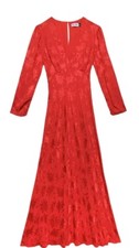 RIXO TABETHA JACQUARD MIDI DRESS IN DAISY RED SIZE UK 10 NEW WITH TAGS ON 