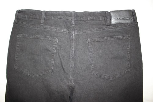 Eddie Bauer Jeans Men's 40x34 Flannel Lined Straight Leg Stretch Black Wash - Picture 14 of 15