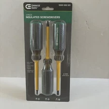 BRAND NEW COMMERCIAL ELECTRIC 3-PIECE SET INSULATED SCREWDRIVERS 1000 050 531