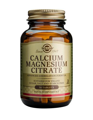 Solgar Calcium Magnesium Citrate 50 Tablets - Highly absorbable