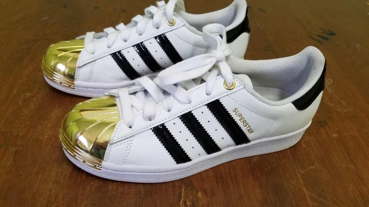 Adidas Superstar Metal Toe White Gold Metallic Womens Size 5 1/2 | eBay