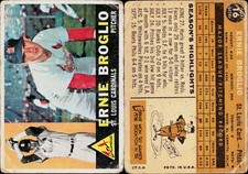 1960 Topps Baseball Card #16 Ernie Broglio St. Louis Cardinals