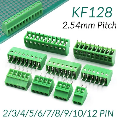 2,54mm Printklemmen Block Screw Steckverbinder KF128-2/3/4/5/6/7/8/9/10/12 Polig - Bild 1 von 4