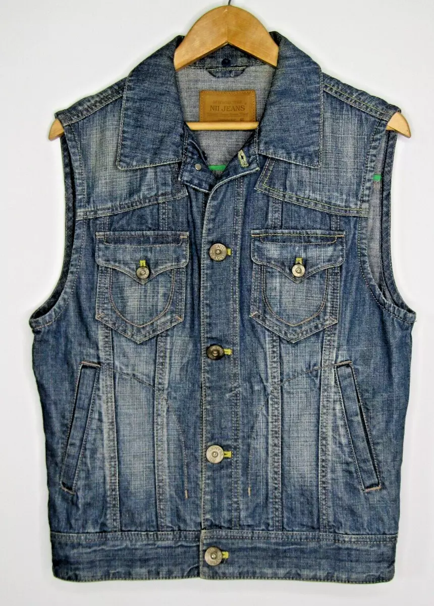 NII Jeans Denim Vest Trucker Men s Size Medium Chest 42 Style Vintage 90s