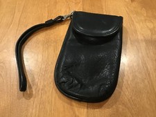 HOBO INTERNATIONAL VINTAGE UNISEX BLACK LEATHER PHONE WRISTLET BELT ATTACH HB