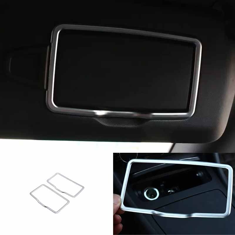 Matte Silver Car Makeup Mirror Panel Cover Trim For Benz C-Class W205 2015-2021