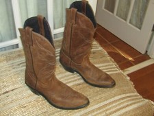 Laredo Brown Leather Western Cowboy Boots Men's size 8 D made in USA