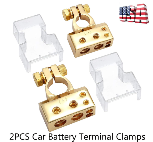 Brass Battery Terminal Positive Negative Connector Clamp Marine - Foto 6