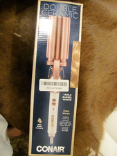 CONAIR DOUBLE CERAMIC TRIPLE BARREL WAVER NEW IN BOX DEEP WAVES INSTANT HEAT UP